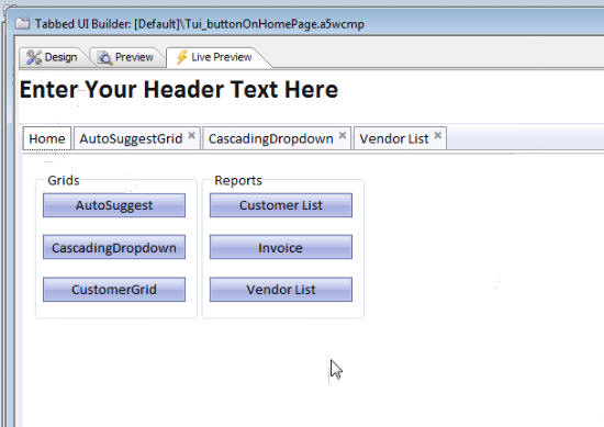 Page Layout Used In Tabbed Ui